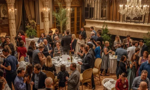 Conference reception in Barcelona with background music Conference reception in Barcelona with background music