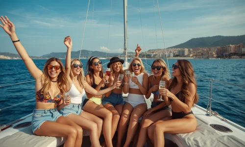 Hen party catamaran hire Barcelona Hen party catamaran hire Barcelona