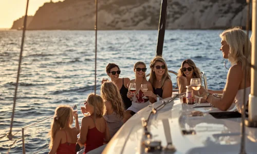 catamaran hire Barcelona at golden hour catamaran hire Barcelona at golden hour
