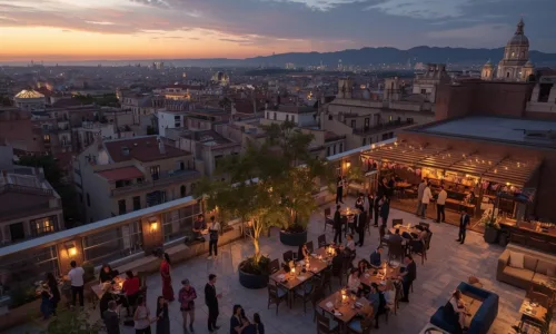 rooftop party in Barcelona rooftop party in Barcelona